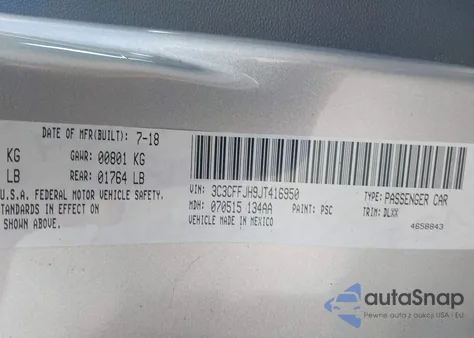 2018 Fiat 500C Abarth из США, поврежденный, VIN 3C3CFFJH9JT416950